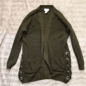 Olive green Arizona jean co cardigan